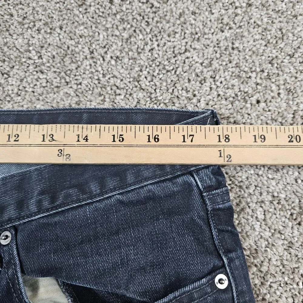 Banana Republic Jeans Mens 35x33 Black Vintage Straight Distressed Whiskering